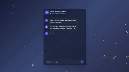 Space Themed Birthday Wish Customisable Link